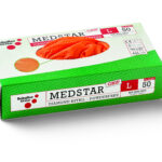 Egyszer használatos latex kesztyû, púdermentes