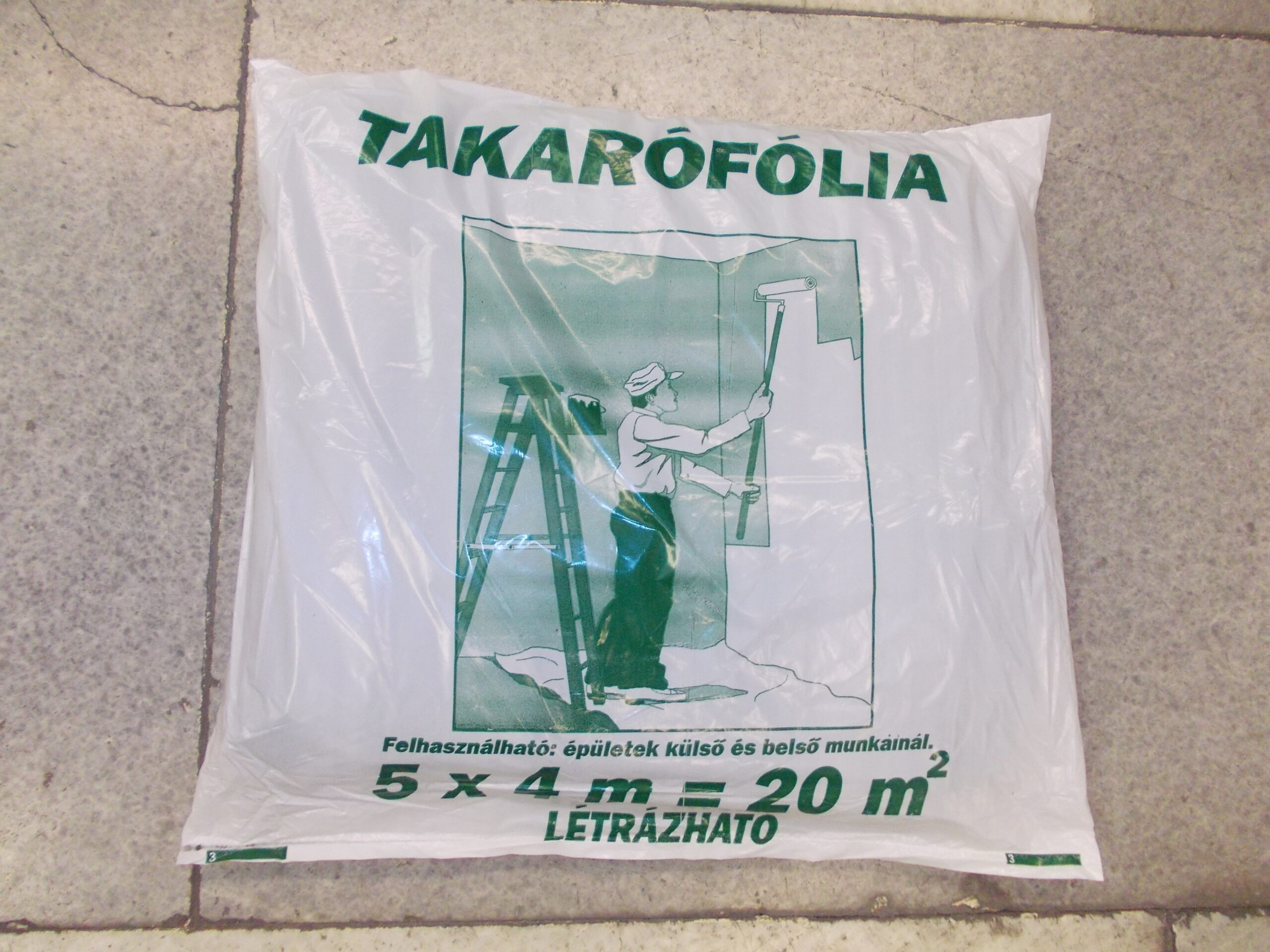 Takarófólia létrázható 4*5 fm 20 m2 60 mm Takarófólia létrázható 4*5 fm 20 m2 60 mm